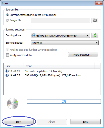 Burn ape files to Audio CD