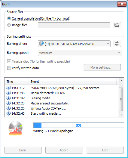 Burn flac files to Audio CD