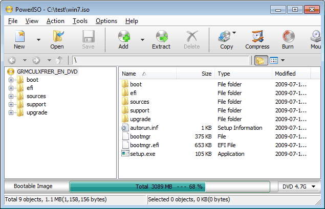 edit a bin file with poweriso